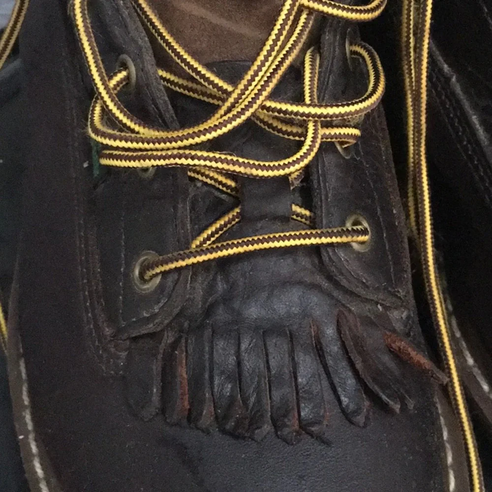 Men’s Georgia Boot  Brown Leather Work Boots with Yellow Laces